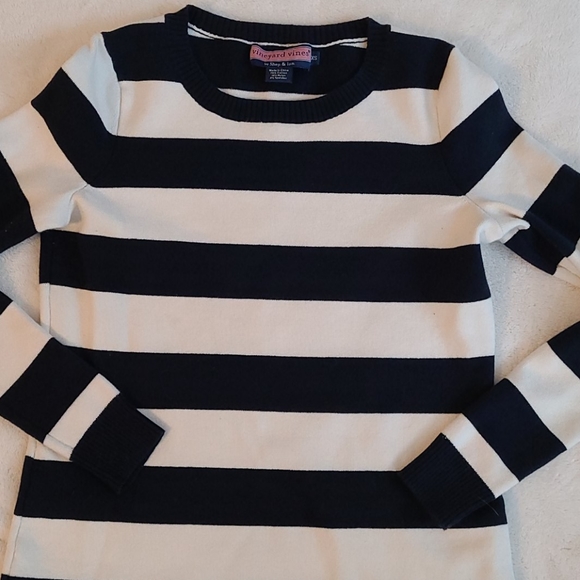 Vineyard Vines Sweater Dress Stripes Blue and White Size XS - Picture 2 of 8